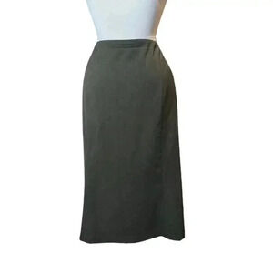 Lauren Ralph Lauren Dark Green Wool Blend Lined Pencil Skirt Size 6